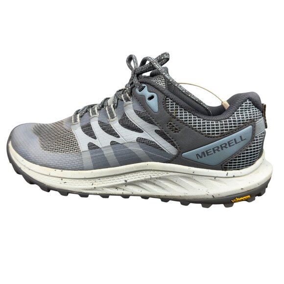 Merrell Womens 9.5 Gray Blue Antora 3 Trail Running Shoe Vibram J067600 - Picture 2 of 15